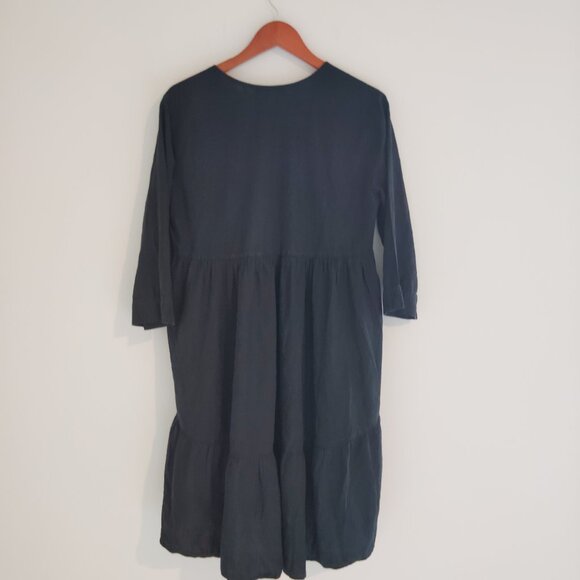 Johnny Was Black V-Neck Mini Dress - Picture 3 of 6